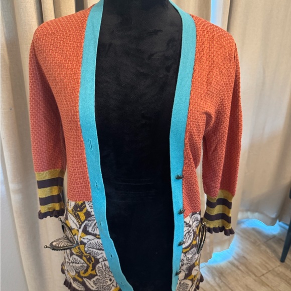 Anthropology Lia Molly Wool Blend Mixed Media Kisslock Coin Purse Cardigan - Picture 15 of 16